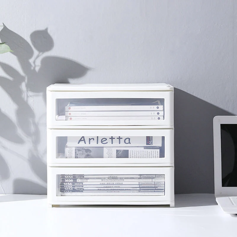Classeur vertical en plastique contemporain avec tiroirs Clearhalo