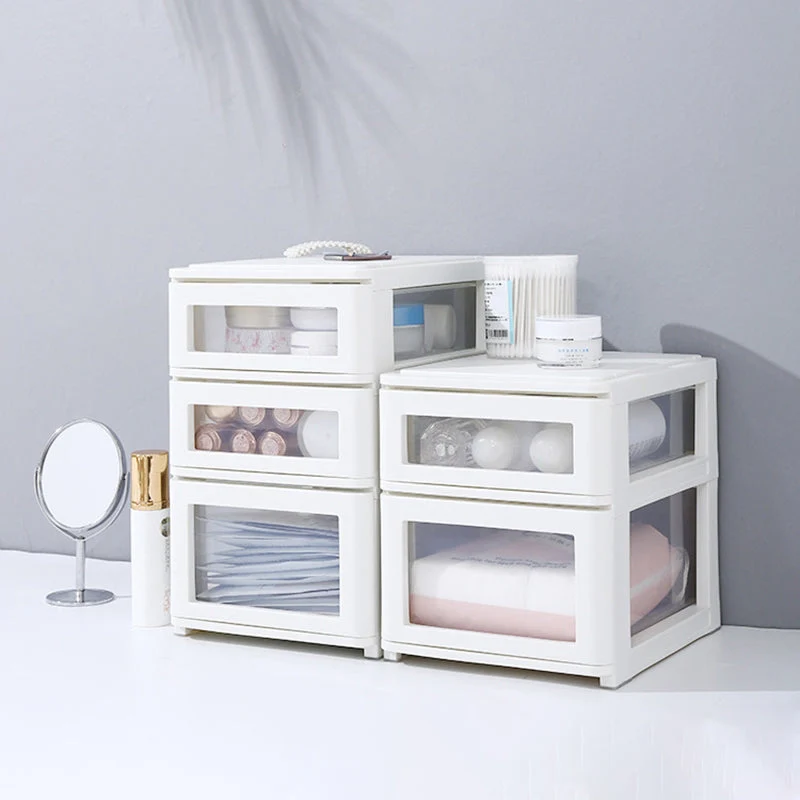 Classeur vertical en plastique contemporain avec tiroirs Clearhalo