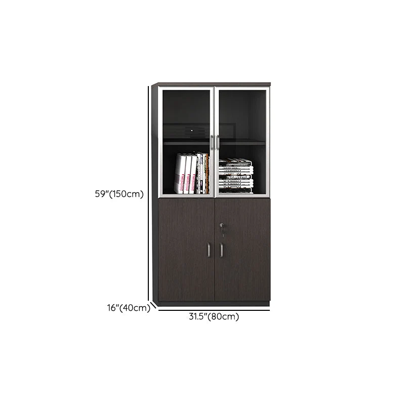 Classeur vertical de style industriel, classeur de stockage verrouillable en bois Clearhalo