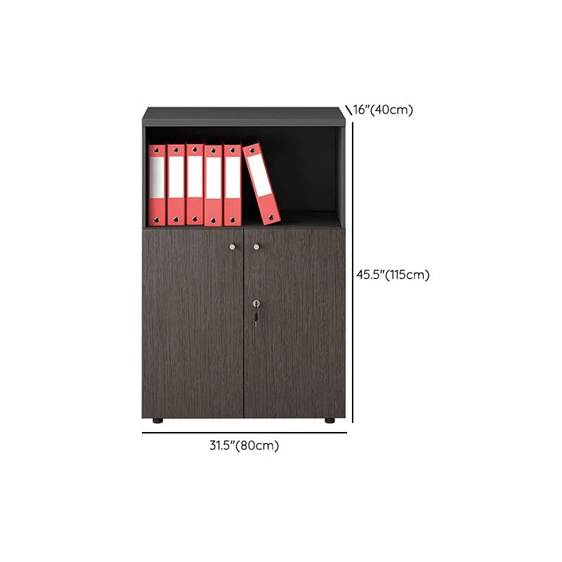 Classeur vertical de style industriel, classeur de stockage verrouillable en bois Clearhalo