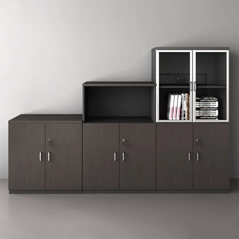 Classeur vertical de style industriel, classeur de stockage verrouillable en bois Clearhalo