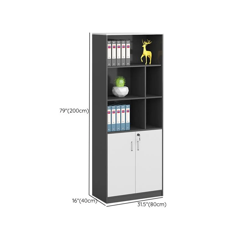 Classeur vertical de style moderne verrouillant le classeur en bois de stockage pour le bureau à domicile Clearhalo