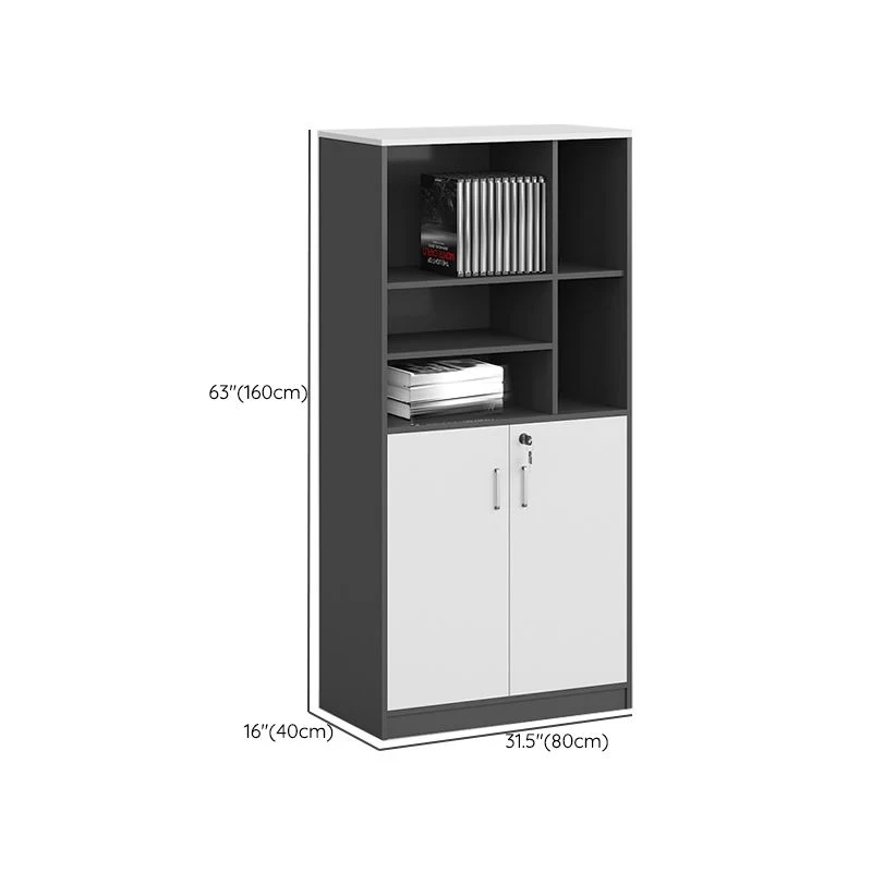 Classeur vertical de style moderne verrouillant le classeur en bois de stockage pour le bureau à domicile Clearhalo