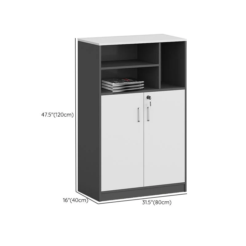 Classeur vertical de style moderne verrouillant le classeur en bois de stockage pour le bureau à domicile Clearhalo