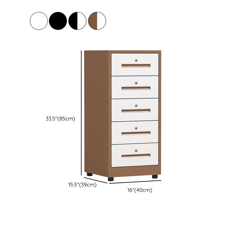 Classeur vertical à tiroirs verrouillables en acier, armoire traditionnelle avec roulettes Clearhalo