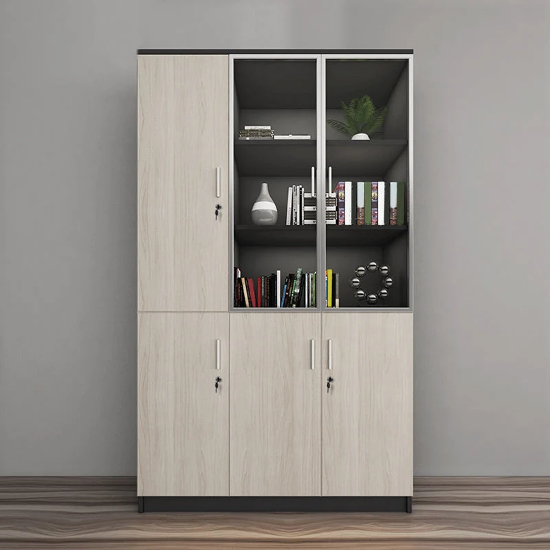 Classeur vertical traditionnel en bois avec étagères pour bureau Clearhalo