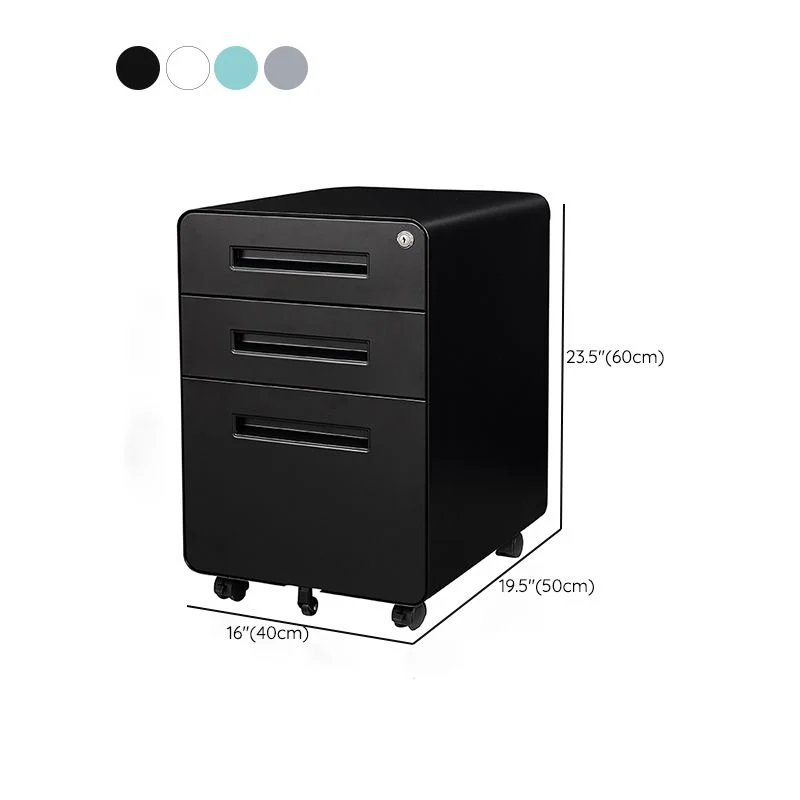 Classeurs contemporains à cadre en acier avec serrure à clé, meuble d'archivage mobile Clearhalo