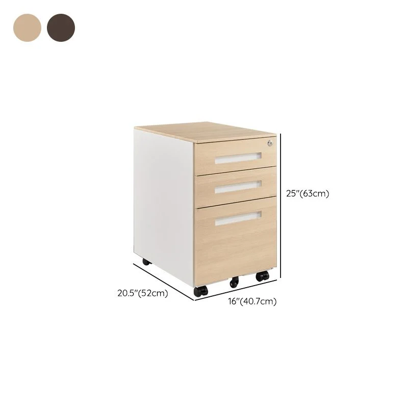 Classeurs contemporains à cadre en acier, piédestal avec serrure à clé pour le bureau Clearhalo
