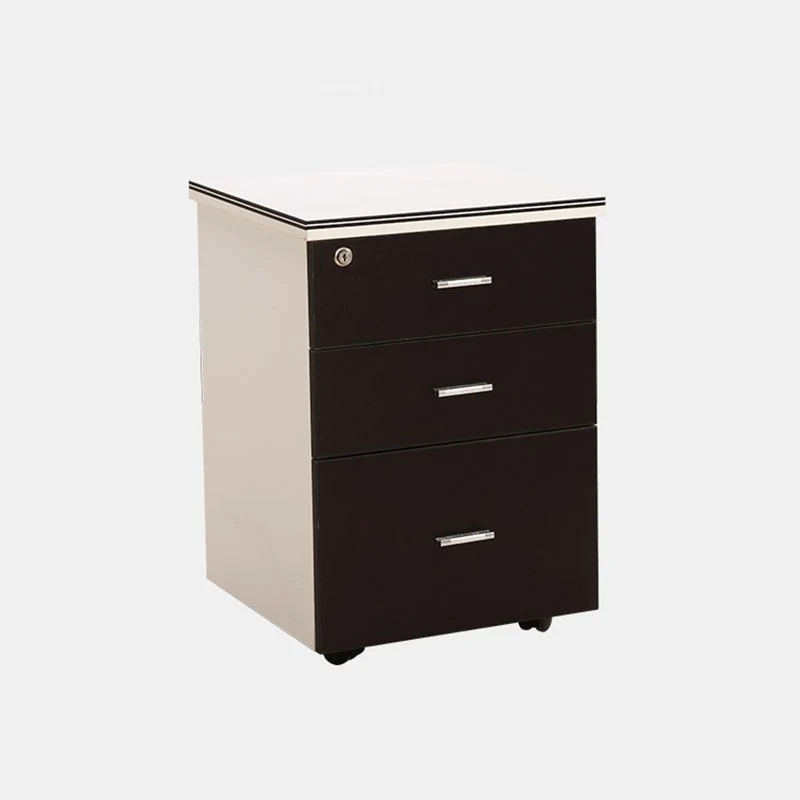 Classeurs contemporains à cadre en bois massif, classeur mobile avec serrure à clé Clearhalo