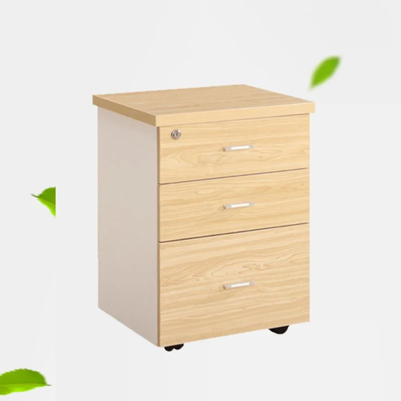 Classeurs contemporains à cadre en bois massif, classeur mobile avec serrure à clé Clearhalo
