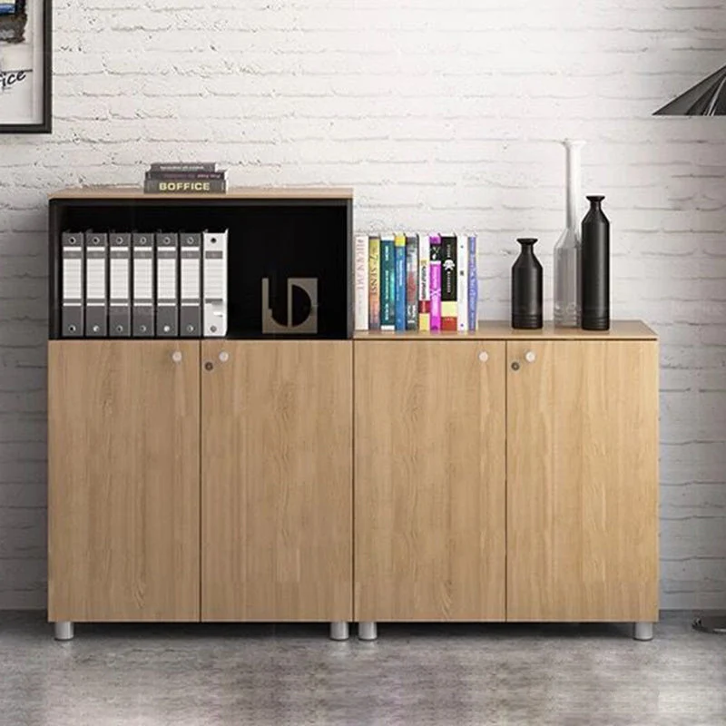 Classeurs contemporains cadre en bois massif serrure à clé classeur vertical bureau Clearhalo