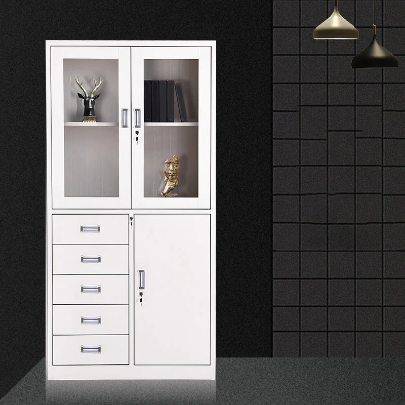 Classeurs contemporains à cadre métallique, classeur vertical ignifuge avec serrure à clé Clearhalo