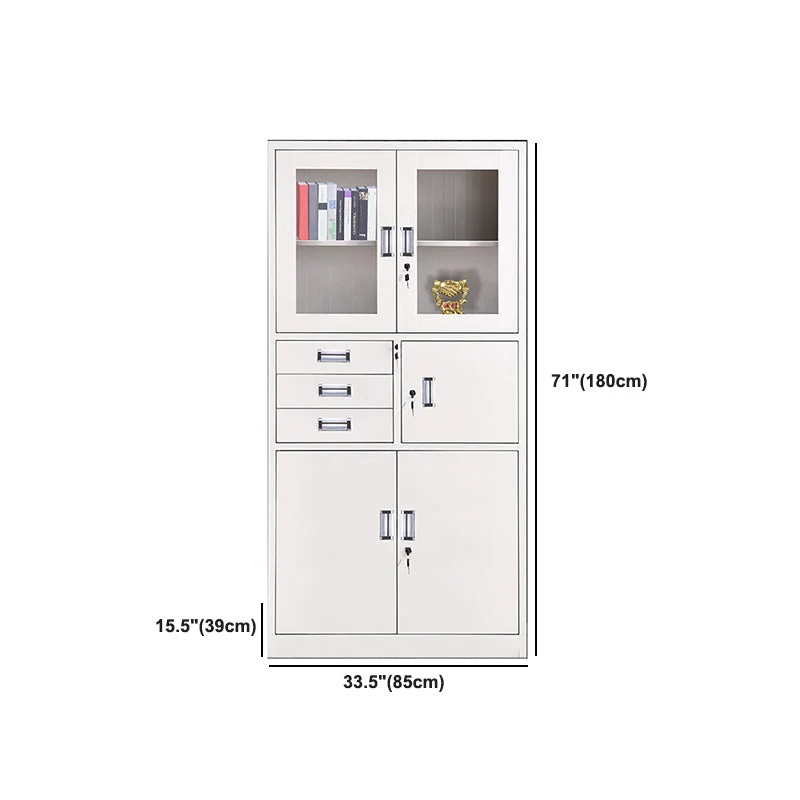 Classeurs contemporains à cadre métallique, classeur vertical ignifuge avec serrure à clé Clearhalo