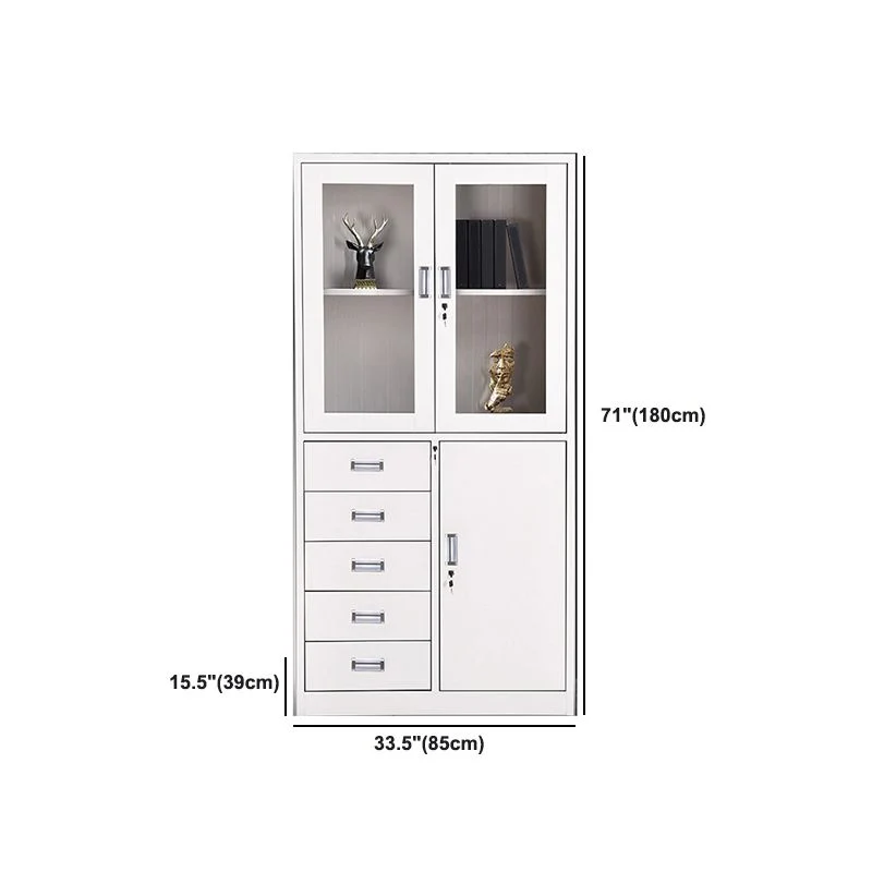 Classeurs contemporains à cadre métallique, classeur vertical ignifuge avec serrure à clé Clearhalo