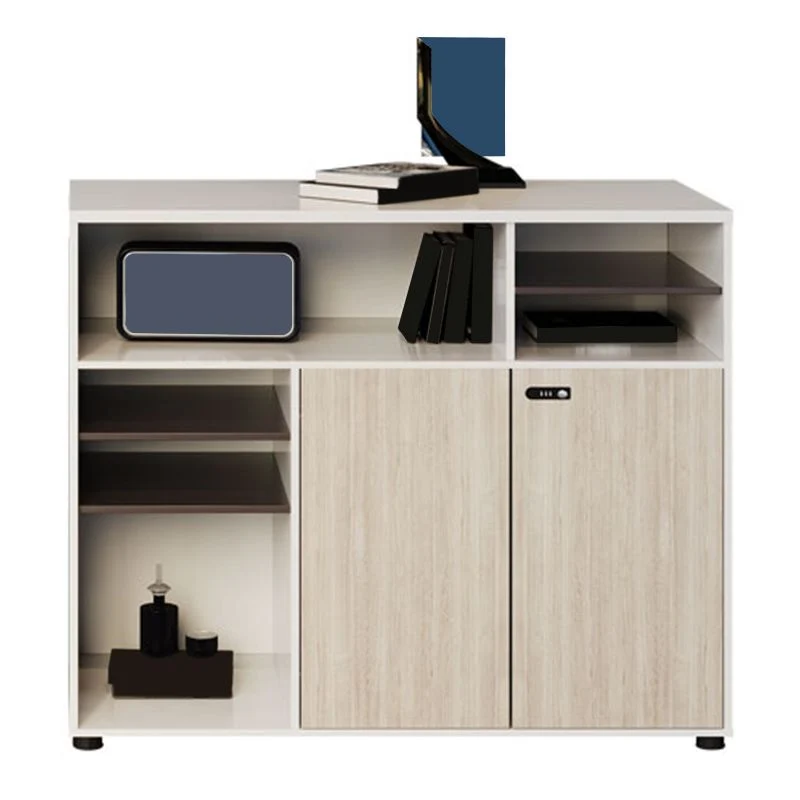 Classeurs contemporains Classeur vertical en bois massif de couleur unie avec serrure à clé Clearhalo