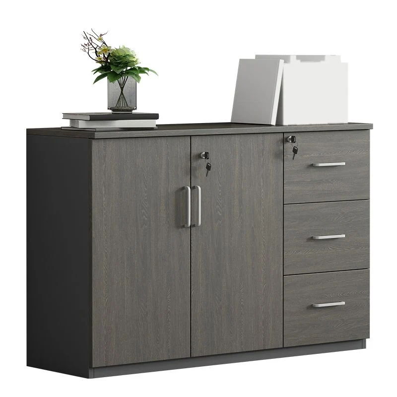 Classeurs de Style nordique cadre en bois massif serrure à clé classeur horizontal bureau Clearhalo