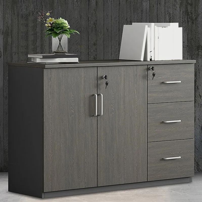 Classeurs de Style nordique cadre en bois massif serrure à clé classeur horizontal bureau Clearhalo
