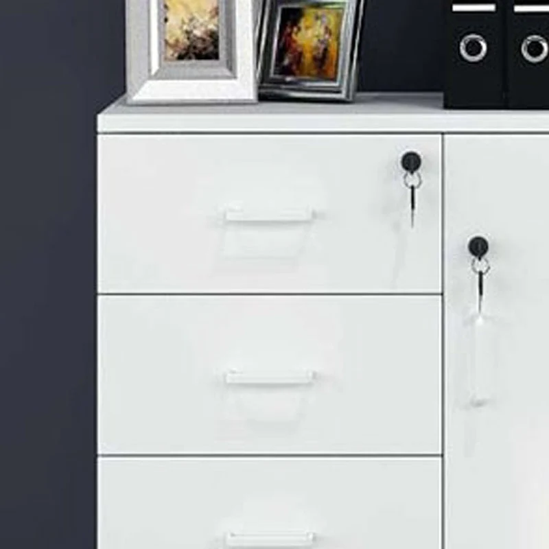Classeurs de Style nordique serrure à clé classeur Vertical en bois massif bureau Clearhalo