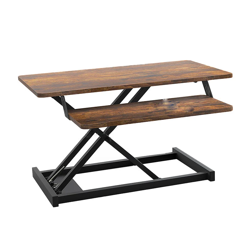 Convertisseur de bureau debout de bureau de table d'ordinateur portable moderne avec plateau de clavier Clearhalo