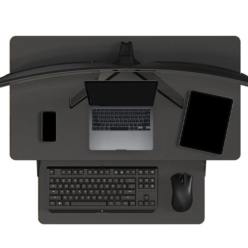 Convertisseur de bureau debout de bureau de table d'ordinateur portable moderne avec plateau de clavier Clearhalo