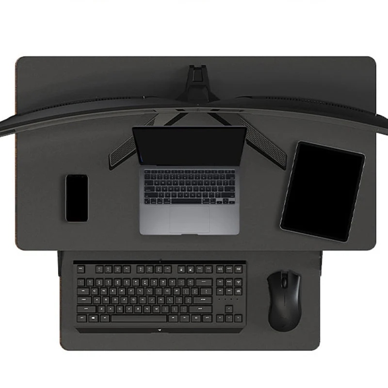 Convertisseur de bureau debout de bureau de table d'ordinateur portable moderne avec plateau de clavier Clearhalo
