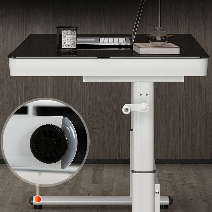 Convertisseur de bureau debout contemporain, Base en métal blanc, bureau pour bureau Clearhalo