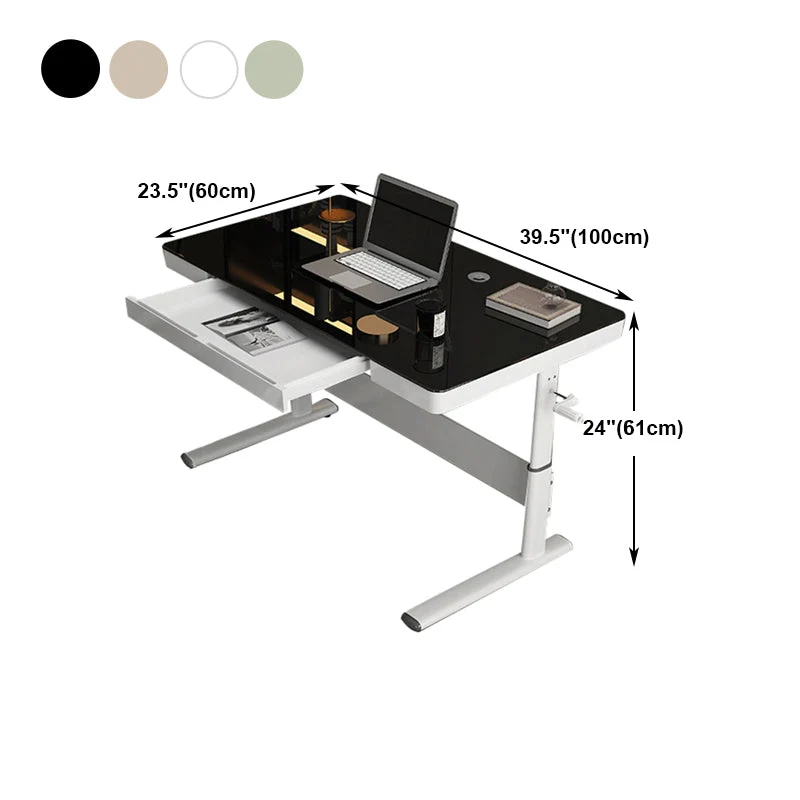 Convertisseur de bureau debout contemporain, Base à tréteaux en métal blanc, pour bureau Clearhalo