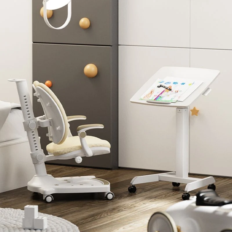 Convertisseur de bureau debout de forme rectangulaire en bois blanc Clearhalo