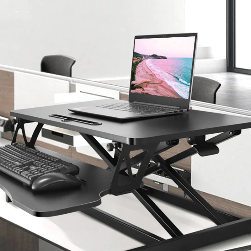 Convertisseur de bureau debout de forme rectangulaire, bois pliant pour le bureau Clearhalo
