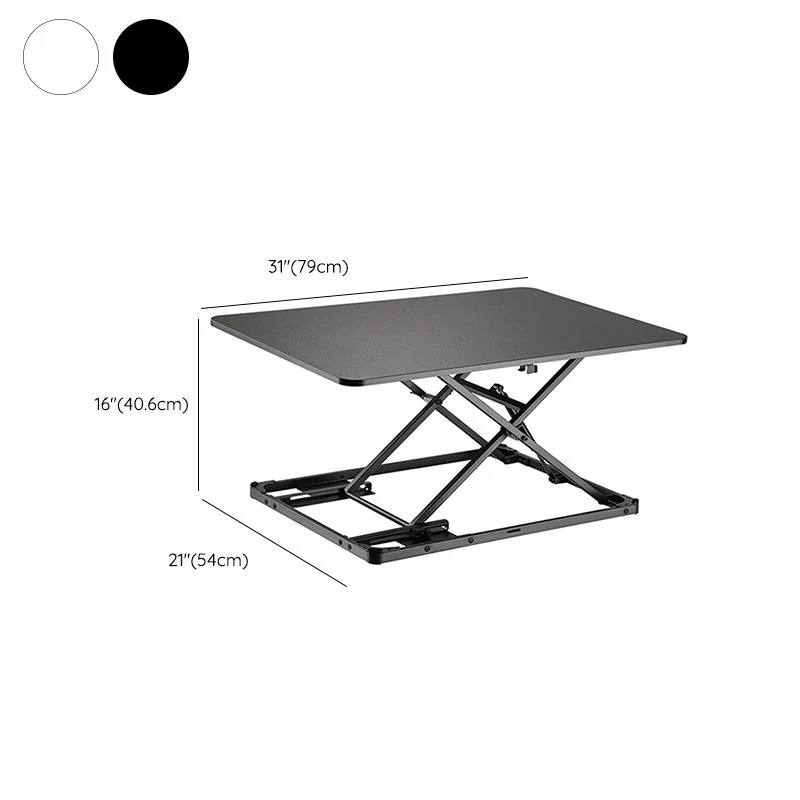 Convertisseur de bureau debout de forme rectangulaire en bois en blanc/noir Clearhalo