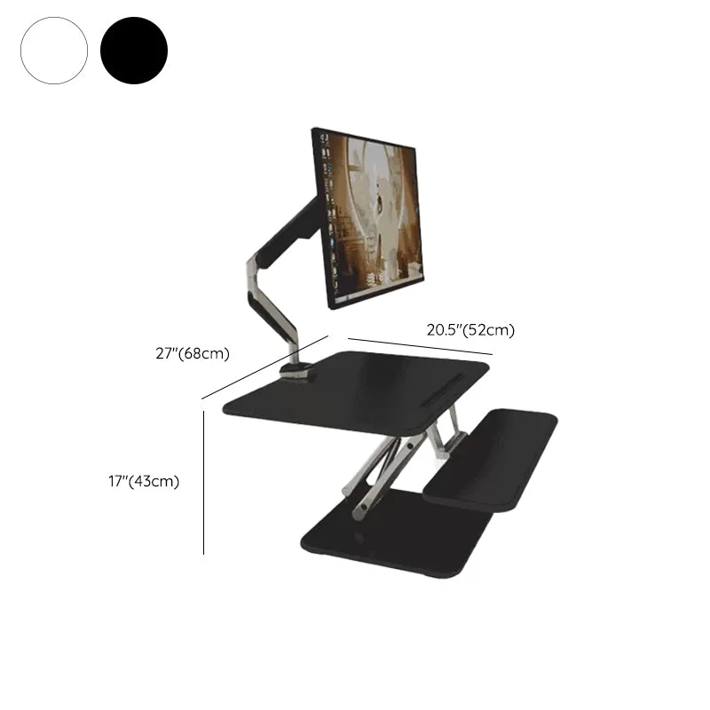 Convertisseur de bureau debout de forme rectangulaire en bois noir/blanc Clearhalo