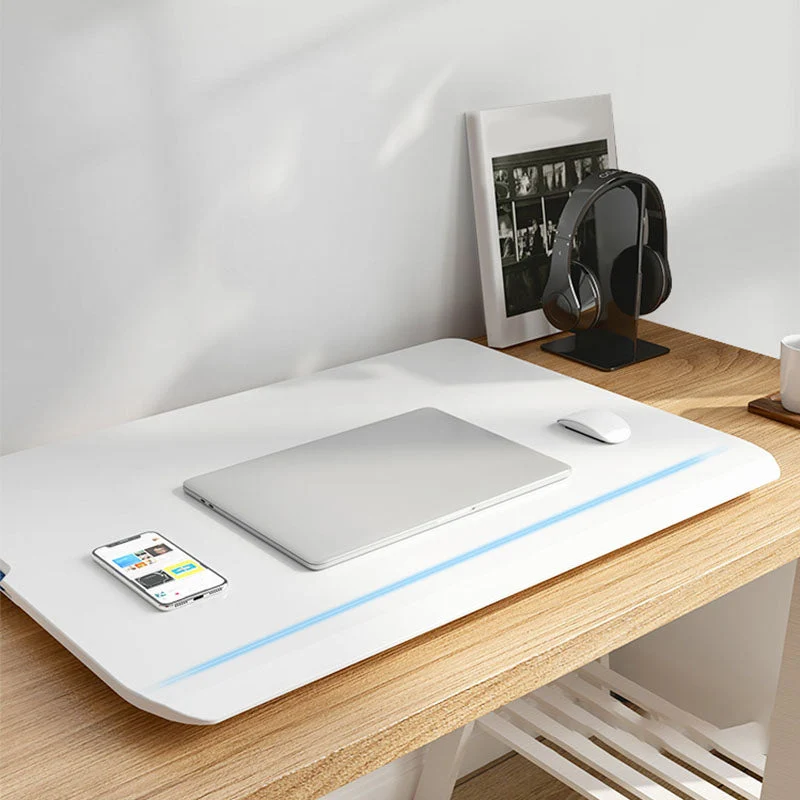Convertisseur de bureau debout de forme rectangulaire contemporain noir/blanc pour le bureau Clearhalo