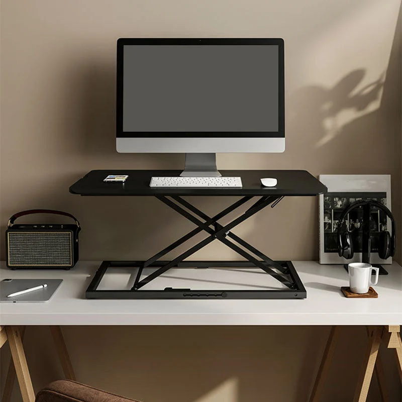 Convertisseur de bureau debout de forme rectangulaire contemporain noir/blanc pour le bureau Clearhalo