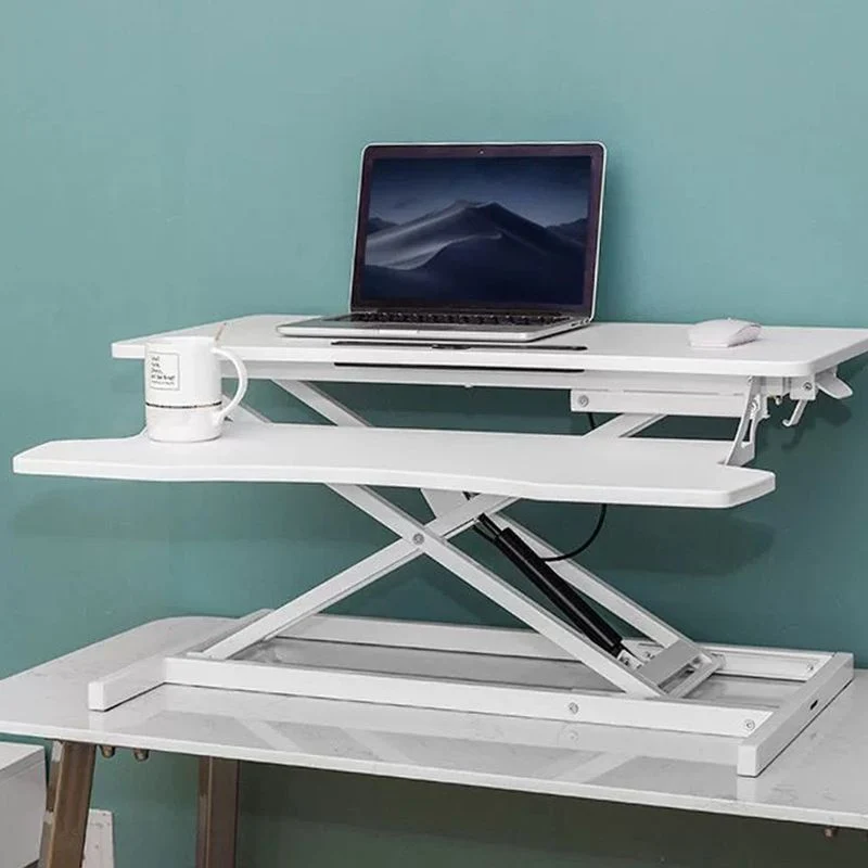 Convertisseur de bureau debout pliant de forme rectangulaire en bois avec base en métal Clearhalo