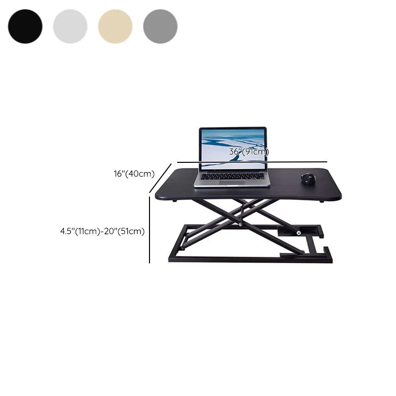 Convertisseur de bureau debout pliant de forme rectangulaire en bois avec base en métal Clearhalo