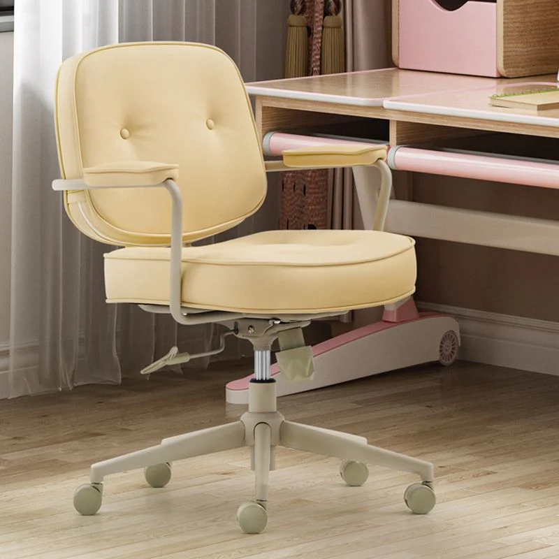 Cuir capitonné moderne de chaise de bureau de bras aucune chaise de bureau ergonomique pénible Clearhalo