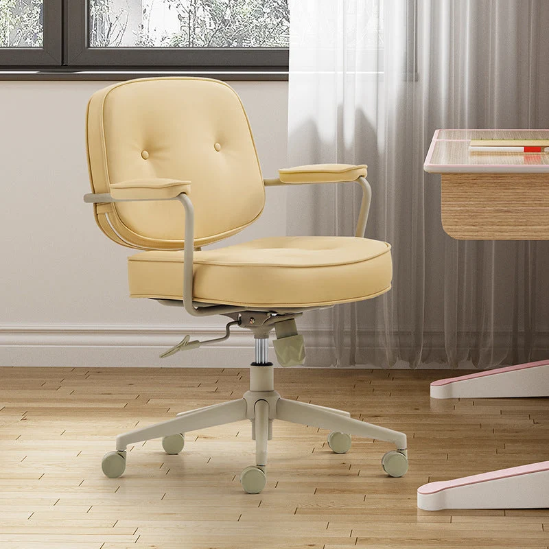 Cuir capitonné moderne de chaise de bureau de bras aucune chaise de bureau ergonomique pénible Clearhalo