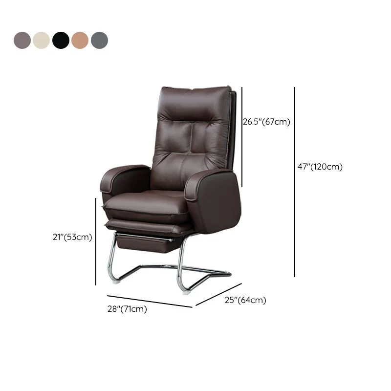 Cuir sans bras moderne de chaise de bureau aucune chaise de bureau ergonomique pénible sans roues Clearhalo