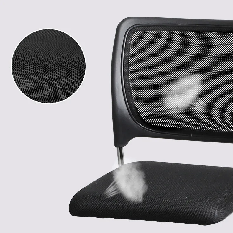 Mi dossier moderne de chaise de bureau de maille de Microfibre aucune chaise de bureau de roues Clearhalo