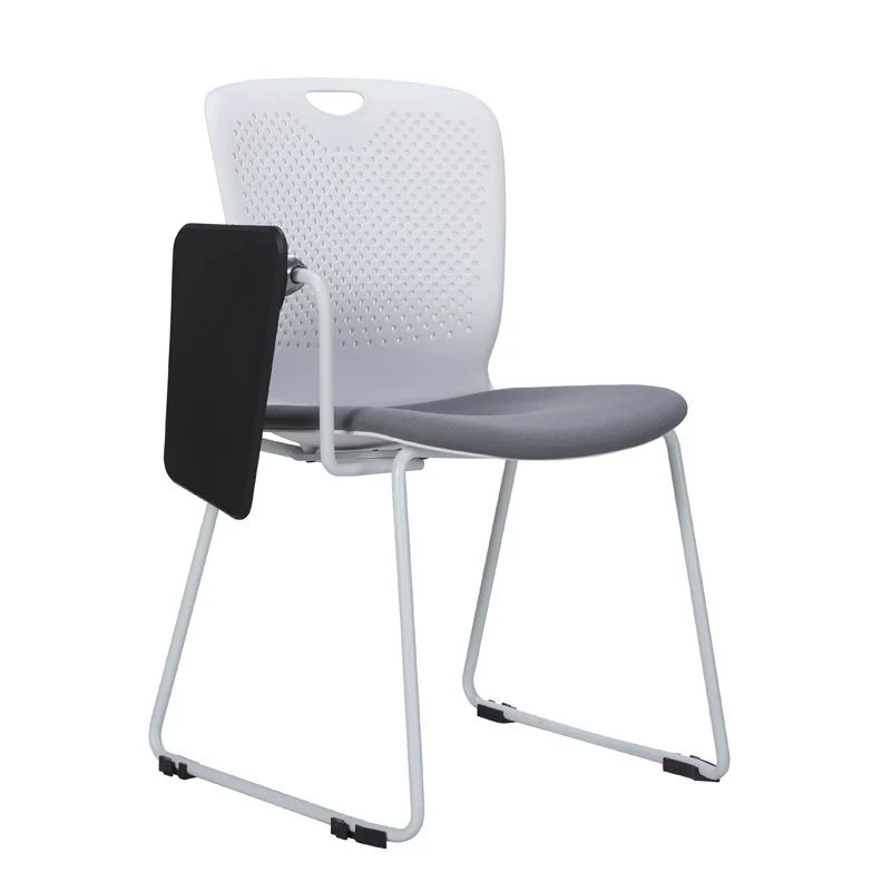 Mi dossier en plastique sans bras contemporain de chaise de bureau aucune chaise de conférence de roues Clearhalo