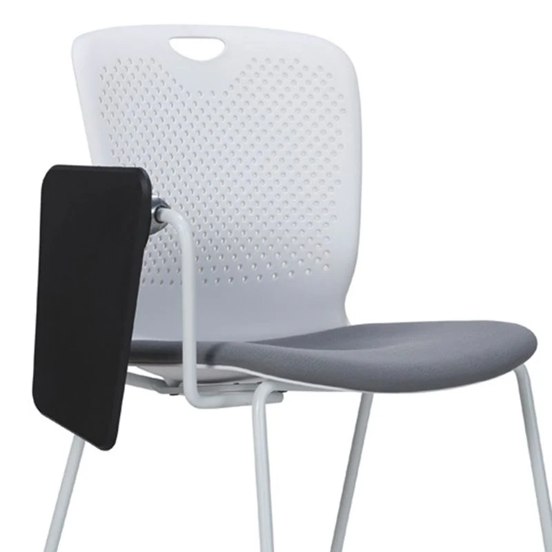 Mi dossier en plastique sans bras contemporain de chaise de bureau aucune chaise de conférence de roues Clearhalo