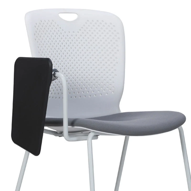 Mi dossier en plastique sans bras contemporain de chaise de bureau aucune chaise de conférence de roues Clearhalo