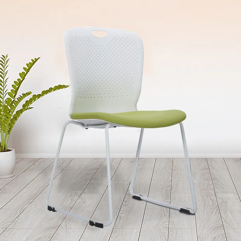 Mi dossier en plastique sans bras contemporain de chaise de bureau aucune chaise de conférence de roues Clearhalo