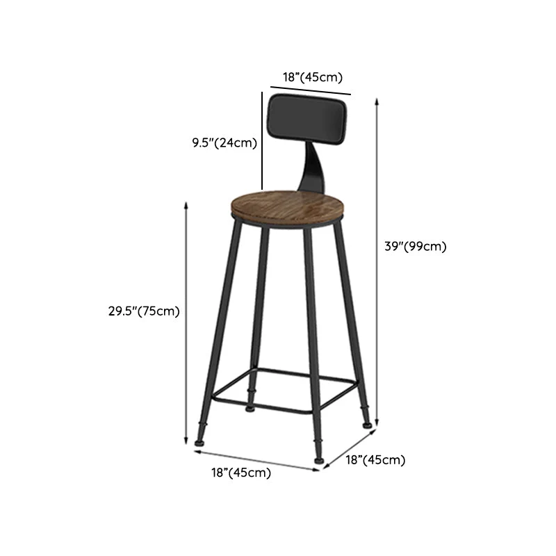 Ensemble de bar rectangulaire contemporain 1/3 pièces, table de comptoir en bois massif avec tabourets en métal Clearhalo