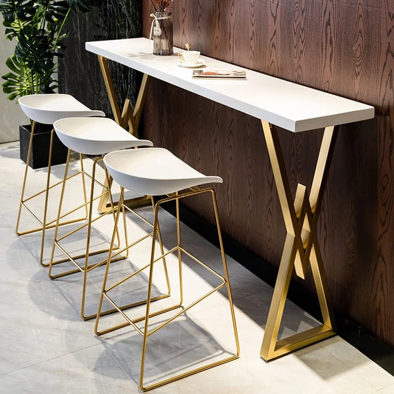 Ensemble de bar de style Glam, 1/2/4 pièces, ensemble de comptoir rectangulaire en bois massif Clearhalo