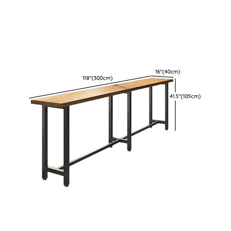 Ensemble de bar de style industriel, ensemble de salle à manger de pub rectangulaire en bois massif, 1/7 pièces Clearhalo