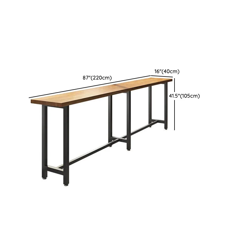 Ensemble de bar de style industriel, ensemble de salle à manger de pub rectangulaire en bois massif, 1/7 pièces Clearhalo