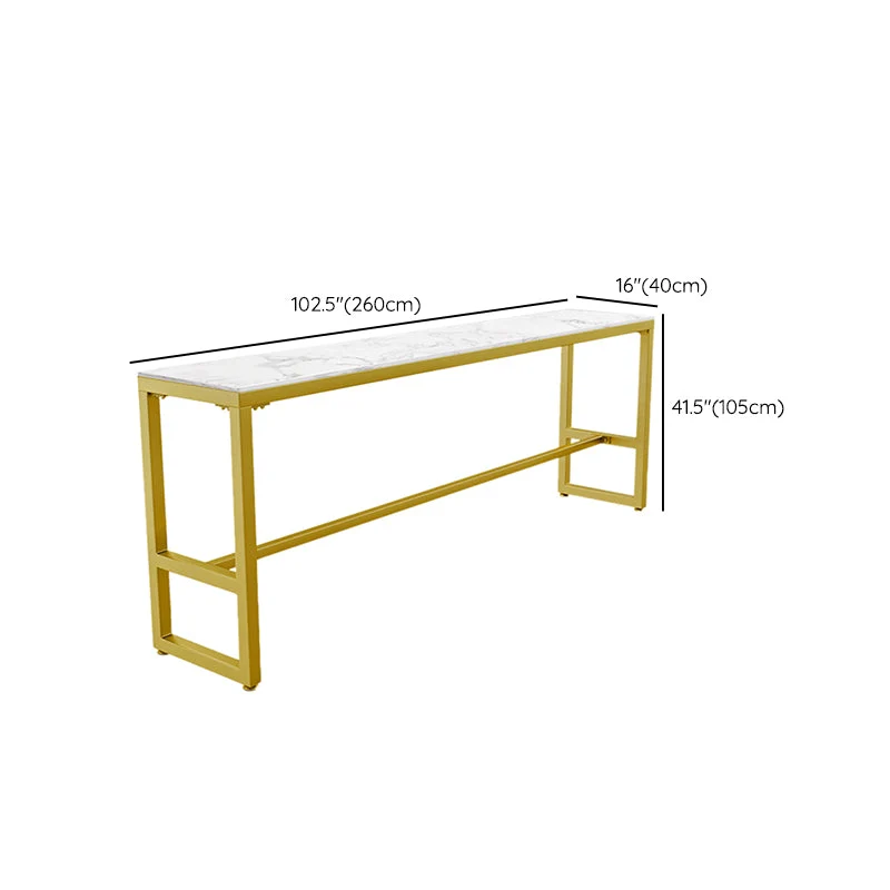 Ensemble de bistro rectangulaire de style Glam, ensemble de table de bar en faux marbre, 1/5/9 pièces Clearhalo