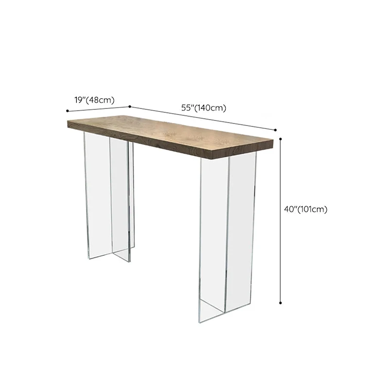 Ensemble de pub rectangulaire à hauteur de comptoir, 1/2/3 pièces, table de bar moderne et tabourets en bois massif Clearhalo