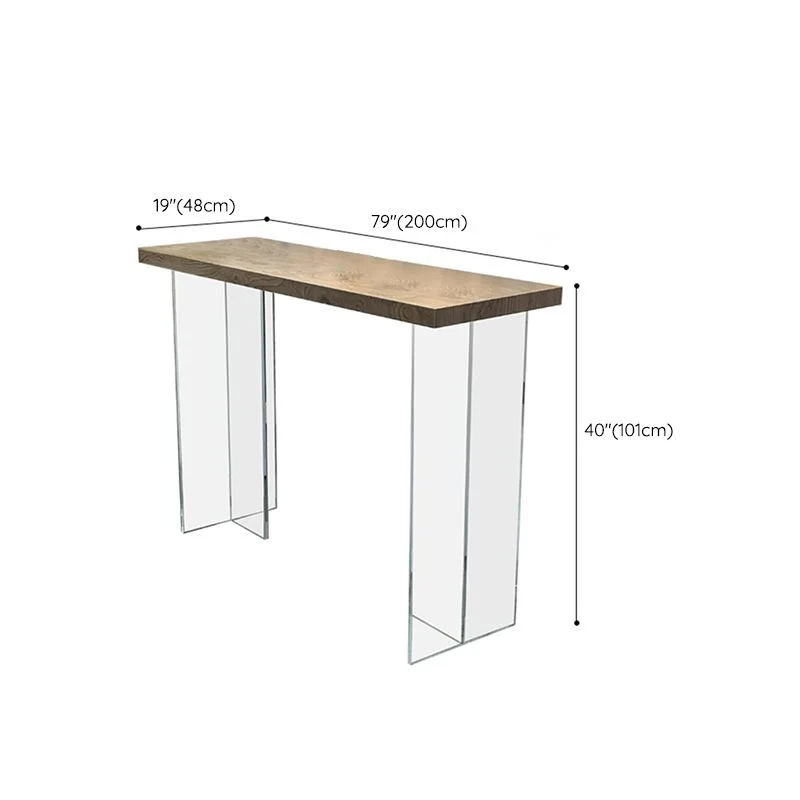 Ensemble de pub rectangulaire à hauteur de comptoir, 1/2/3 pièces, table de bar moderne et tabourets en bois massif Clearhalo